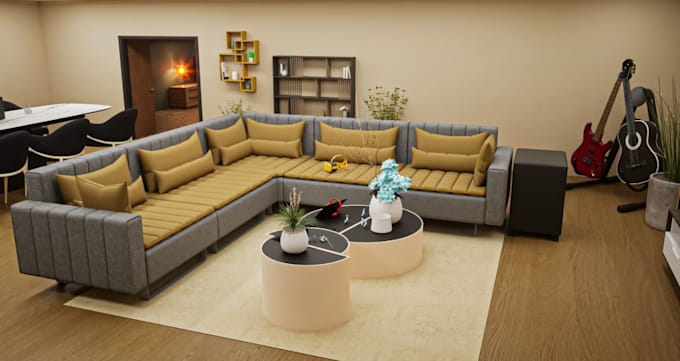 Gig Preview - Renovate apartment terrace interior render, living room,dinning,vr tour,sketchup