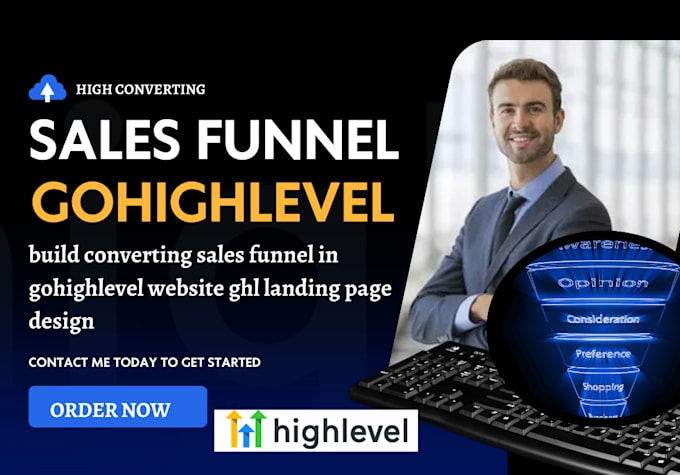 Bestseller - build converting sales funnel in gohighlevel website ghl landing page design