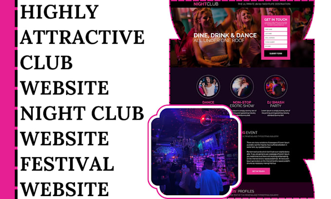 Gig Preview - Design attractive club website night club website festival website event website