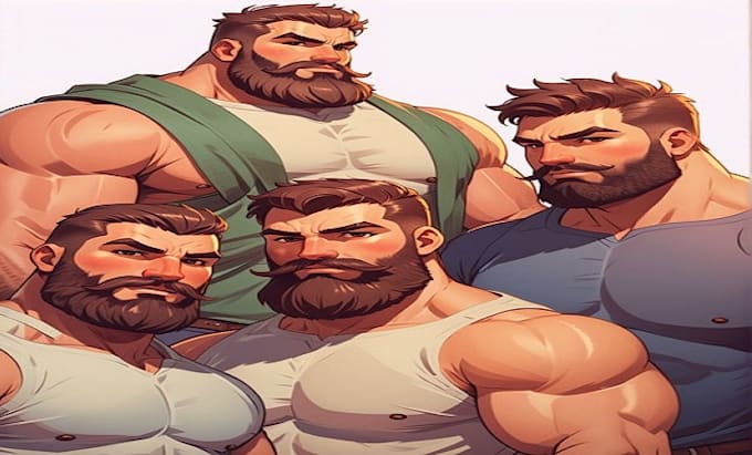 Gig Preview - Draw gay bara muscle, yaoi, nsfw, fan art, fanart, oc comic, gay character, ba