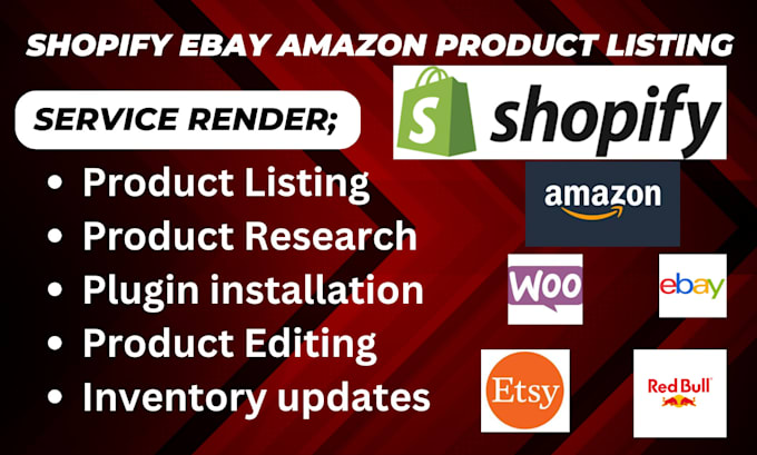 Gig Preview - Do shopify produtct listing product upload ebay listing walmart amazon fba pro