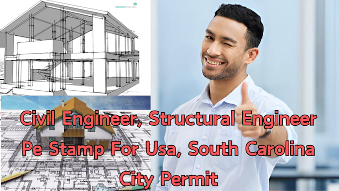 Bestseller - civil engineer, structural engineer pe stamp for USA, south carolina city permit