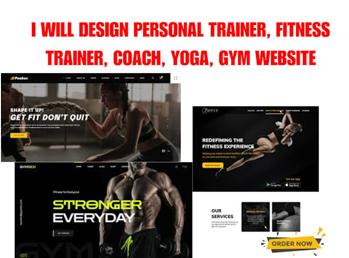 Gig Preview - Design personal trainer, fitness trainer, coach, yoga, gym, sport website