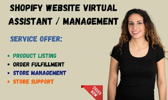 Gig Preview - Shopify virtual assistant shopify manager shopify marketing store manager expert