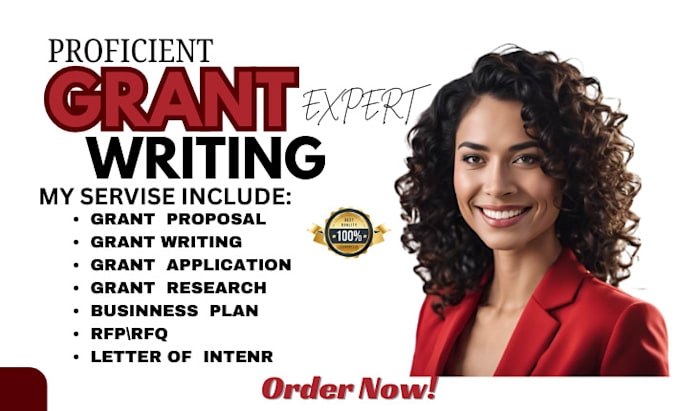 Gig Preview - Write grant writing, business plan grant proposal writing, grant research