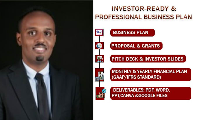 Gig Preview - Prepare winning investor ready business plan, sba, grant proposal, pitch deck