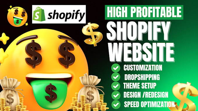 Gig Preview - Setup profitable shopify website or shopify store design