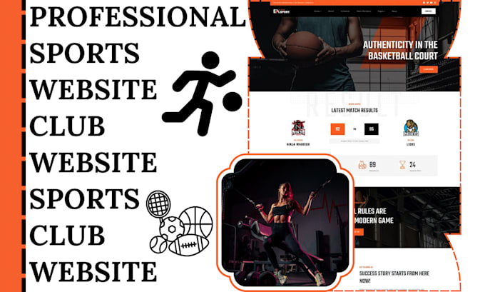 Gig Preview - Design professional sports website sports club website