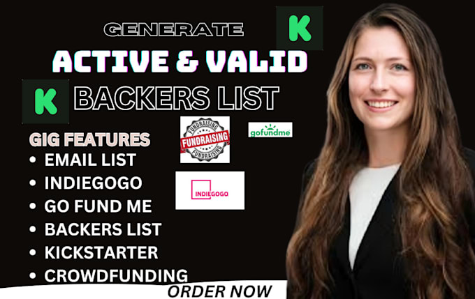 Gig Preview - Generate active crowdfunding backers list for kickstarter