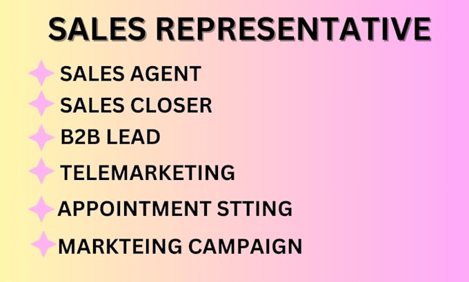 Gig Preview - Be your sales closer, b2b lead, d2c, sales representative