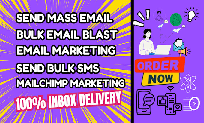 Gig Preview - Send bulk emails, cold emails, mass emails, mailchimp email marketing, bulk sms