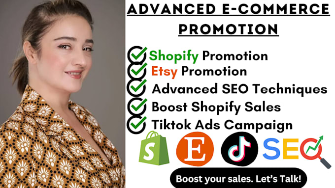 Gig Preview - Shopify dropshipping marketing boost shopify sales etsy shop promotion tiktok ad