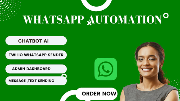 Gig Preview - Create whatsapp chatbot automation,setup whatsapp business api for bulk messages