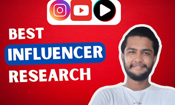 Gig Preview - Find best instagram, youtube, tiktok influencer list by influencer research