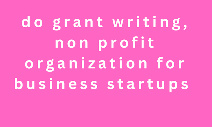 Gig Preview - Do grant writing, non profit organization for business startups