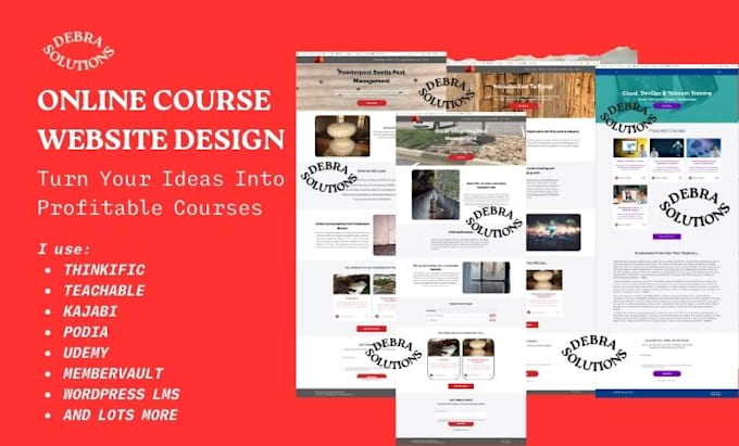 Gig Preview - Design online course website on thinkific teachable kajabi podia mightynetworks