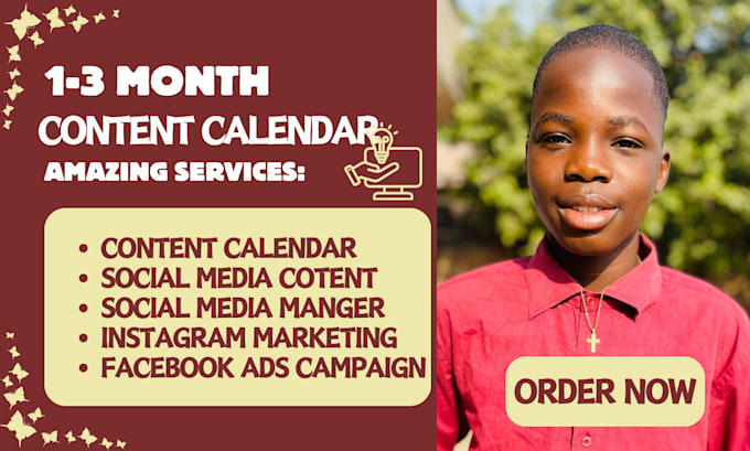 Gig Preview - Create an organized ecommerce and social media content calendar for your growth