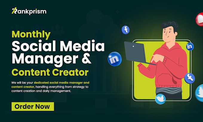 Gig Preview - Be your monthly social media manager and content creator