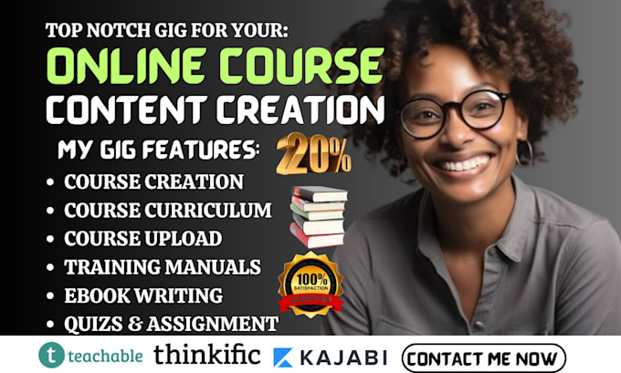 Gig Preview - Create online course content training course curriculum course creation ppt