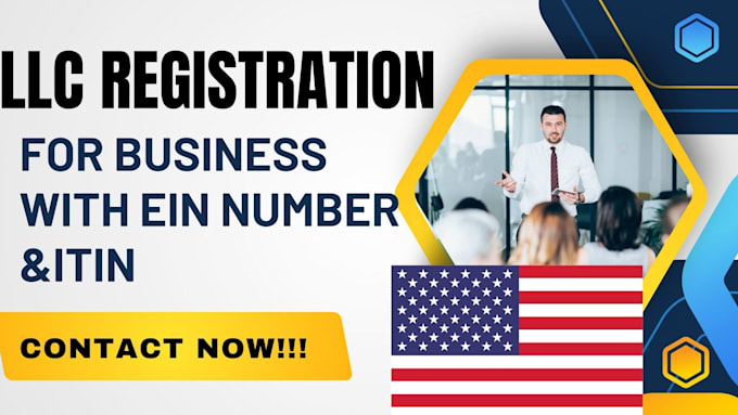 Gig Preview - Do llc registration company registration with ein number for US non resident