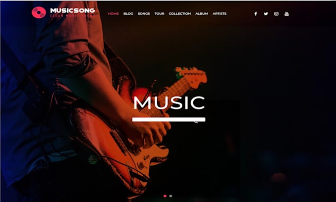 Gig Preview - Design music website, musician website artist website, dj website, band website