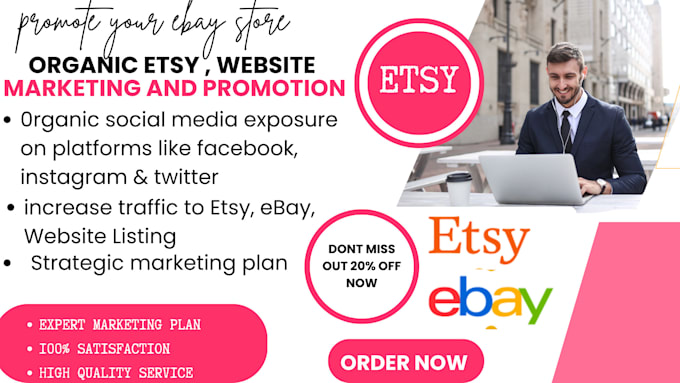 Gig Preview - Share advertise promote and market ebay, etsy store, website boost traffic sales