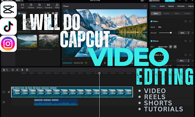 Gig Preview - Do capcut video editing for instagram and tiktok