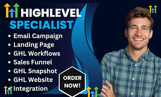 Gig Preview - Do gohighlevel sales funnel ghl automation website email marketing