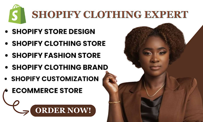 Gig Preview - Shopify website design clothing store shopify fashion store shopify store