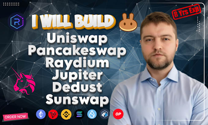 Gig Preview - Build dex like uniswap, pancakeswap, raydium, jupiter, dedust, sunswap