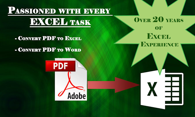 Gig Preview - Convert your PDF or image files to excel, csv or word