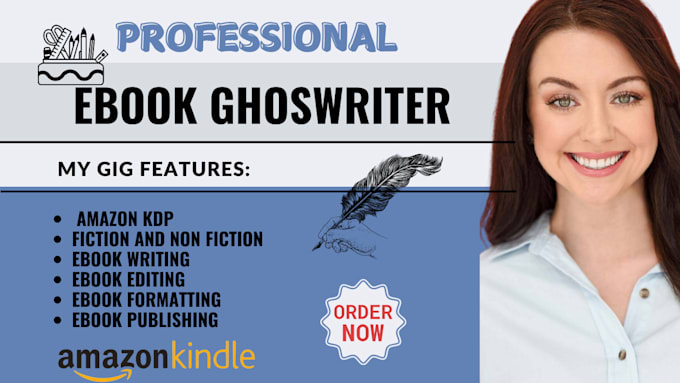 Gig Preview - Do amazon kdp book publishing non fiction ebook ghostwriter book writer editing