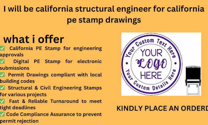 Gig Preview - Be california structural engineer for california pe stamp drawings