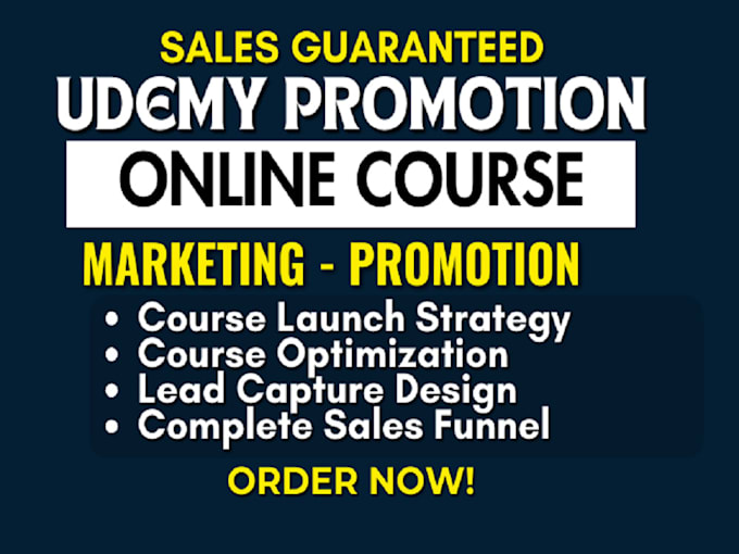 Gig Preview - Do udemy course promotion online course sales thinkific, ghl kajabi sales funnel