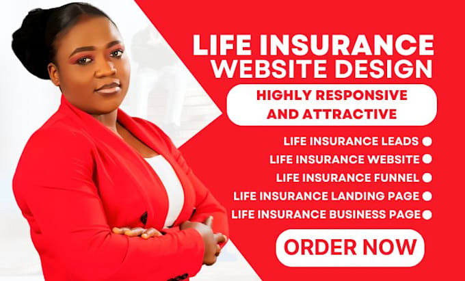 Gig Preview - Design life insurance website life insurance leads insurance website insurance