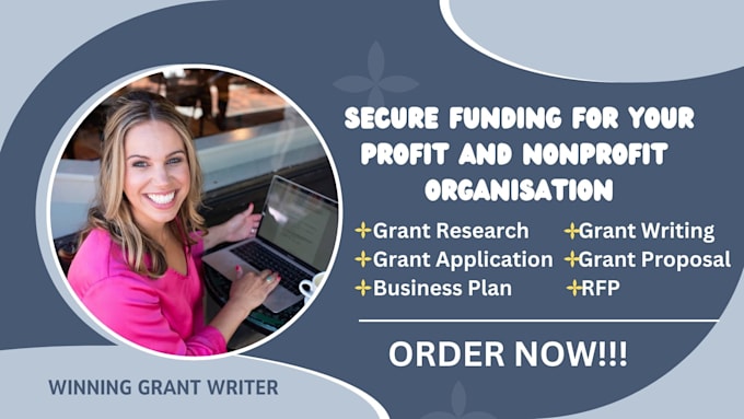 Gig Preview - Write your grant application, grant writing, grant research and grant proposal