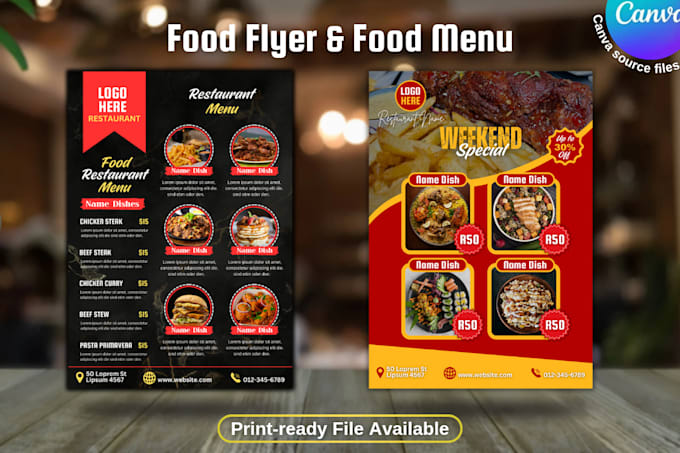 Gig Preview - Design food flyers, food designs and restaurant menu