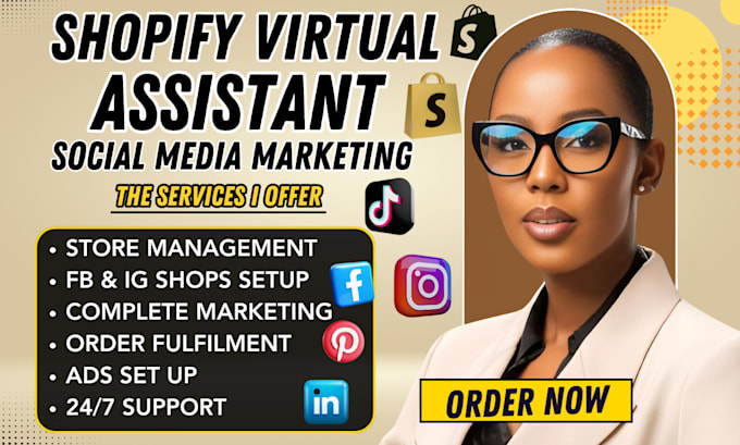 Gig Preview - Be shopify virtual assistant, shopify manager, shopify marketing, shopify sales