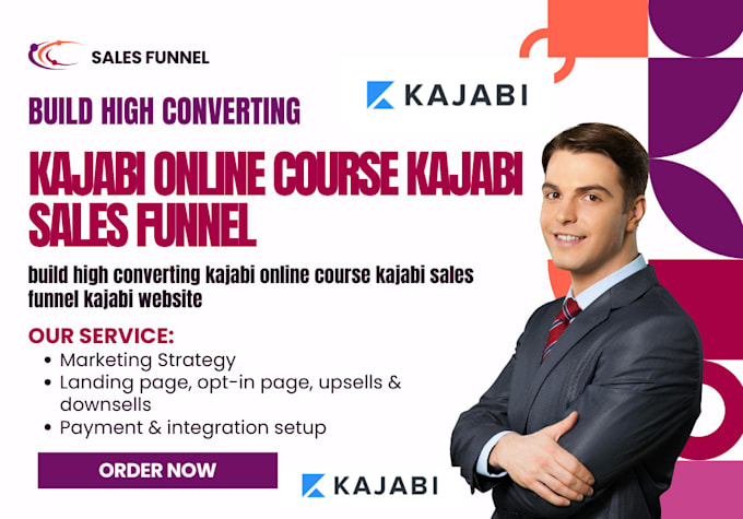 Gig Preview - Build high converting kajabi online course kajabi sales funnel kajabi website