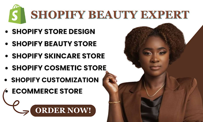 Gig Preview - Shopify store design shopify beauty website skincare store shopify beauty store