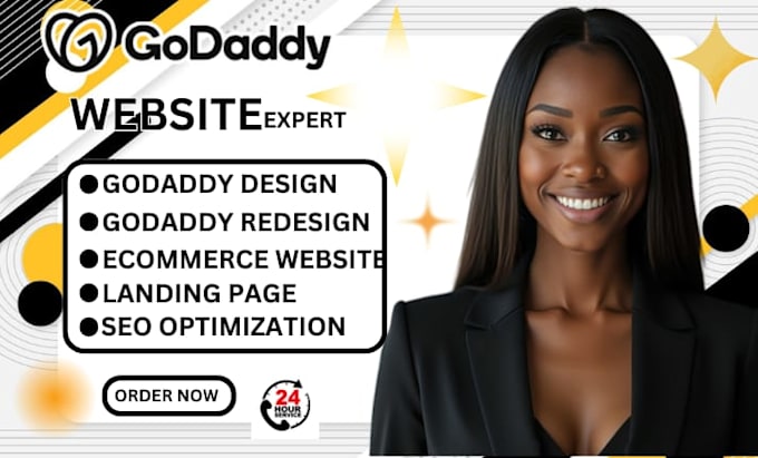 Gig Preview - Godaddy website design godaddy redesign develop godaddy