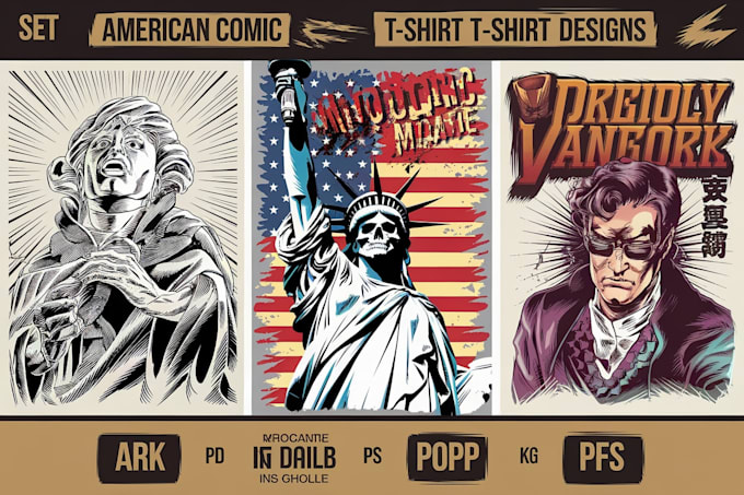 Gig Preview - Make tshirt design in american comic or anime or manga style, book artist