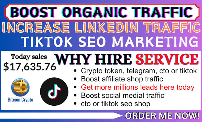 Bestseller - boost organic linkedin marketing crypto token, telegram, cto or tiktok promotion