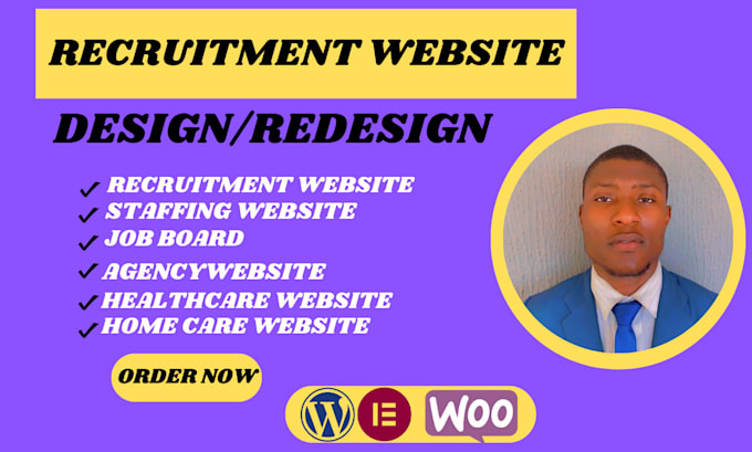 Gig Preview - Design recruitment website staffing website job board