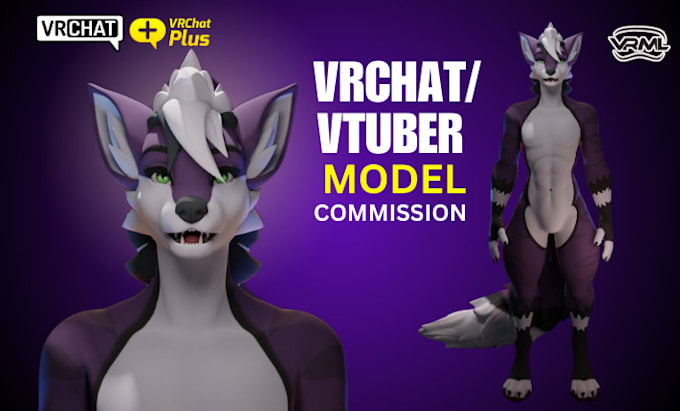 Gig Preview - Create vrchat avatar, furry model, fursona nsfw, 3d model, vtuber model, furry