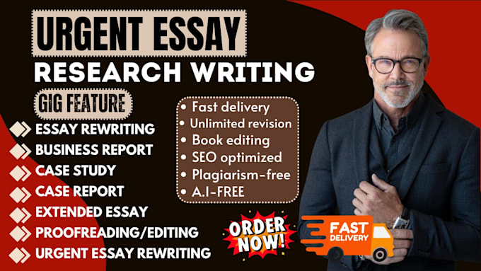 Gig Preview - Do urgent essay rewriting, copyediting, research and summary, case study