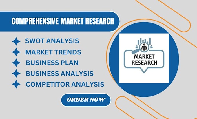 Gig Preview - Do market research, market trends, business plan, competitor analysis, swot