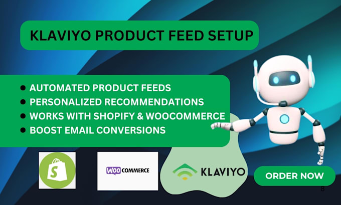 Gig Preview - Set up klaviyo product feeds product recommendations for your ecommerce store