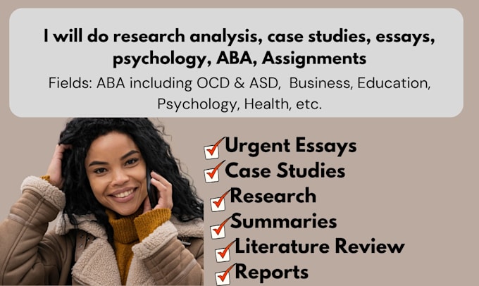 Gig Preview - Do applied behavior analysis essay writing, case study, and research