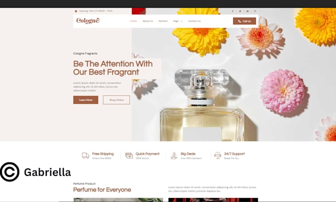 Gig Preview - Build shopify fragrance store fragrance shopify website fragrance sale marketing